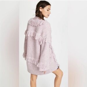 Rebecca Minkoff Soft Pink Fringe Cardigan